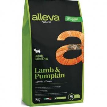 Alleva Natural Adulto Cordero & Calabaza Mini - Pienso para perros adultos, formulación natural, sabor cordero y calabaza, tamaño mini croquetas