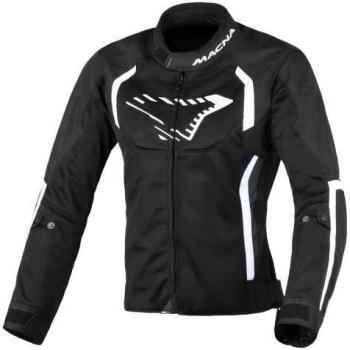 Chaqueta Textil de Moto para Mujer Macna Grisca - Negro Blanco (XS)