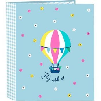 Carpeta F. 4 Anillas Lomo Ancho Blackfit8 'Fly with Me' - Safta