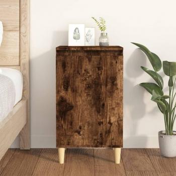 Mesita de noche madera contrachapada 40x35x70 cm Blanco, Negro, Blanco brillante, roble ahumado, Marrón - Mesita habitación dormitorio para Salón, Estudio, Mesa Auxiliar