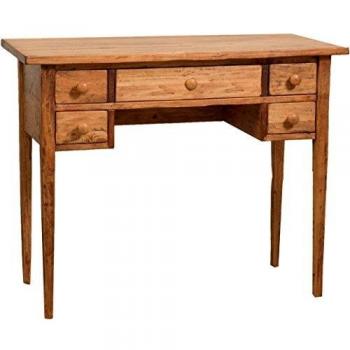 Escritorio Vintage Biscottini de Madera Maciza de Limón con Acabado en Nogal - Hecho en Italia 100x148x80 cm