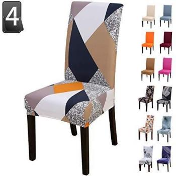 Crralos® Fundas para sillas Lavable Extraíble, Elasticas Funda Sillas Comedor Fundas Protectoras para sillas para Duradera Modern Hotel, Boda, Decor Restaurante Sala de Estar Cocina
