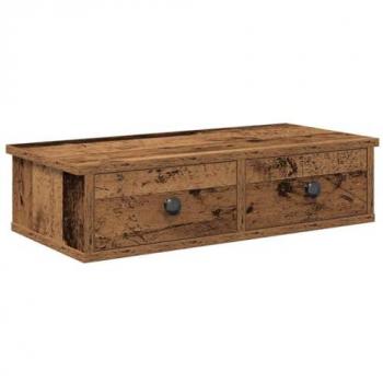 Estante de Pared con Cajones Madera Vieja 60x25x15 cm Madera Contrachapada