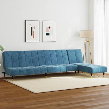 Set de Sofás 2 Piezas Azul en Velluto