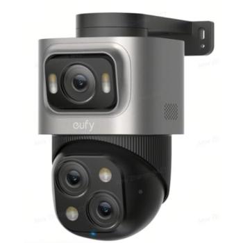 Cámara de Seguridad IP Eufy PoE Bullet-PTZ S4 4K con Visión Nocturna, Zoom Híbrido x8 y Seguimiento IA, Interior y Exterior