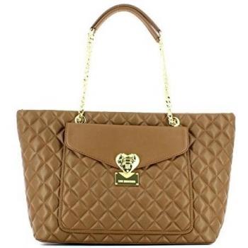 Bolso de Compras Love Moschino Mujer Poliuretano Camello y Oro JC4014PP12LA0201 Marrón 13x28x36 cm