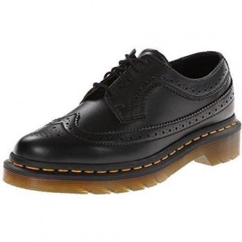 Dr. Martens 3989 Felix Rub Off BLACK - Zapato brogue de cuero mujer, color negro, talla 39 EU