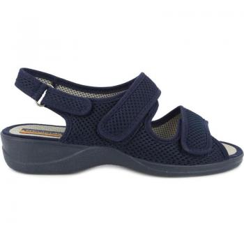 Sandalias DOCTOR CUTILLAS para señora en color marino, tipo SANDALIA TELA ANCHO con velcros, modelo D`CUTILLAS