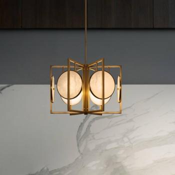 Lámpara colgante moderna Maytoni Marmo en oro, 6 luces