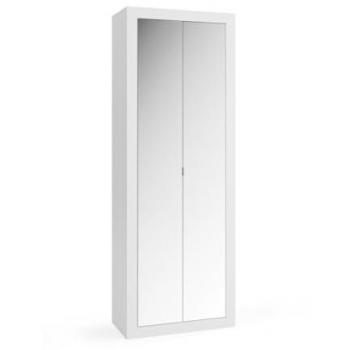 Armario de baño 2 puertas con espejo colección CISA, color blanco brillante