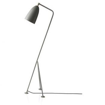 Lámpara de pie trípode Gräshoppa azul gris, Gubi