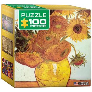 Rompecabezas Eurographics de 100 piezas - Doce Girasoles de Vincent van Gogh