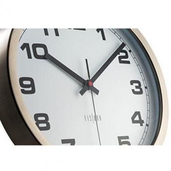 FISURA Station - Reloj con aro de acero, 40 cm, dial blanco y números negros