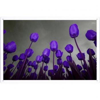 Metal cartel Cartel de chapa Hojalata sesión Flower Tin Sign #28775 Purple Tulips Retro Vintage Pared Decoración by hamgaacaan