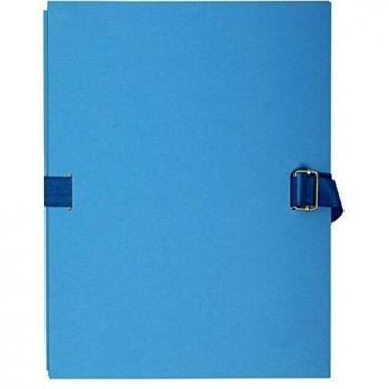Carpeta con lomo extensible cierre mediante cinta y gancho corredor con muescas, tamaño 24x32 cm, A4, color azul claro