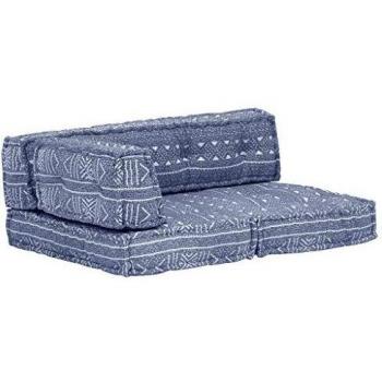 SengentoStyle Palletbankkussen stof patchwork indigo
