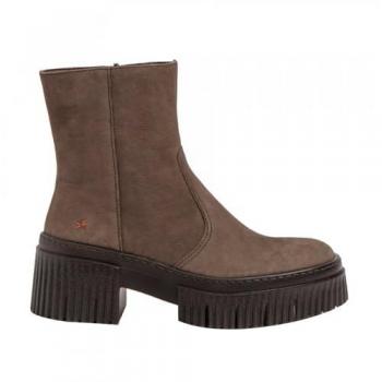 Botines de piel Art 1374 NOBUCK BROWN/YORK para mujer, color marrón, talla 38, con tacón de 3 a 5 cm, cremalleras y estilo casual