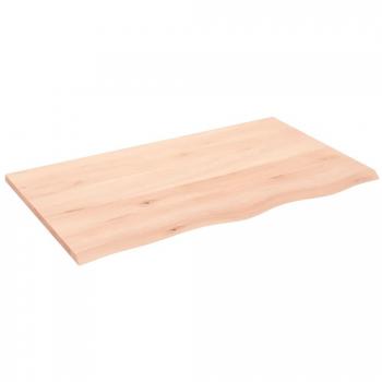 Estante de pared de madera maciza de roble sin tratar 100x60x2 cm - Natural, Marrón claro, Marrón oscuro - Mueble de Almacenaje para Oficina, Estudio y Dormitorio - Estantería/L