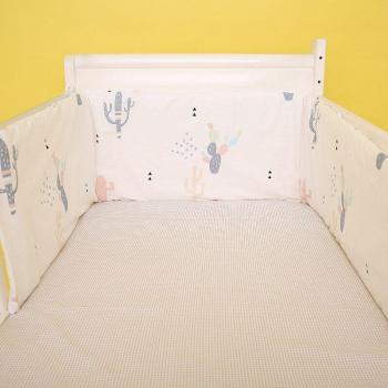 Parachoques de Cuna de Algodón 180x30cm para Bebés Recién Nacidos, Ropa de Cama Infantil con Diseño de Dibujos Animados para Niños y Niñas