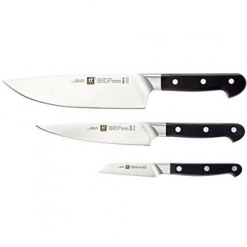 Juego de cuchillos Zwilling Pro 3 piezas, acero inoxidable, plata/negro