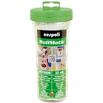 Nespoli Recambio Manguito Recarga Rollmatic sin lavado, color blanco, Set de 1 pieza - 22cm