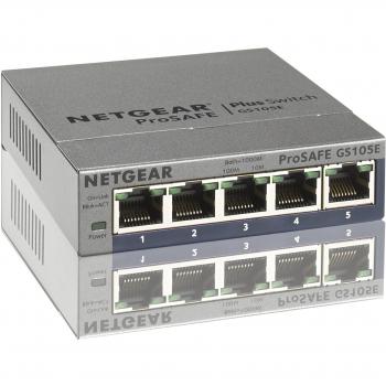 NETGEAR GS105Ev2 5-Port Gigabit Smart Managed Plus Switch | ProSAFE Lifetime Protection