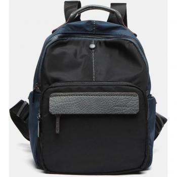 Mochila mediana en materiales reciclados azul y negro