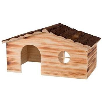 Trixie Ragna Flamed Wood Rabbit House with 2 Exits, 43 × 22 × 25 cm
