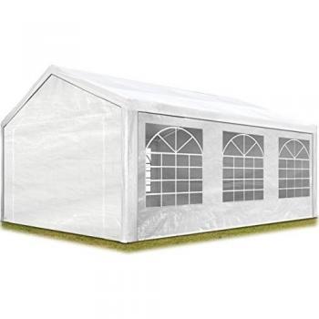 Carpa para fiestas TOOLPORT 4x6 m blanca, lona PE 350, impermeable, con protección UV