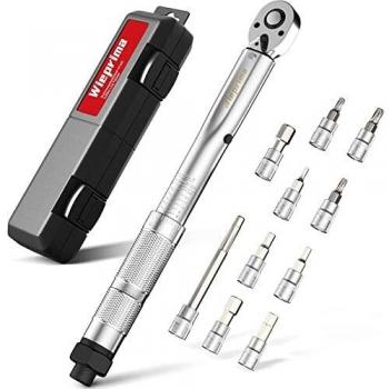 ebasic Llave dinamométrica para reparación de bicicletas, incluye llave de vaso hexagonal hexagonal hexagonal para bicicleta de montaña