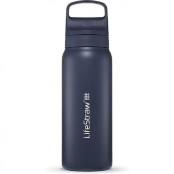 LifeStraw Go Aegean Sea Stainless Steel Water Bottle with 2-Stage Filter, 650 ml