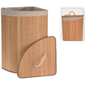 Cesto para la colada esquinero de bambú Bathroom Solutions Marrón
