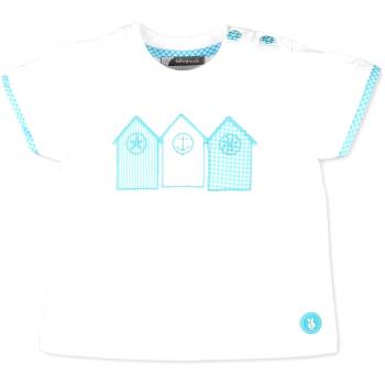 Tutto piccolo camiseta manga corta 2660s17 5a blanco turquesa
