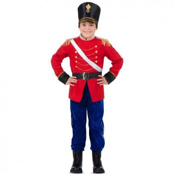 Disfraz para Niños Soldadito de Plomo 4 Piezas, Talla 3-4 Años, incluye chaqueta, cinturón, sombrero y pantalones