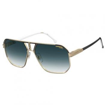 Carrera 1062/S Black Gold Aviator Sunglasses with Dark Blue Gradient Lenses, Unisex, Size: 62 MM