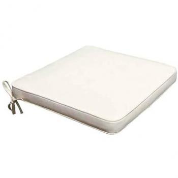 Cojín cuadrado desenfundable de poliéster 50x45 cm para silla - Beige