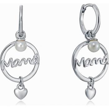 Pendientes Viceroy de Plata Mamá con Perla y Corazón