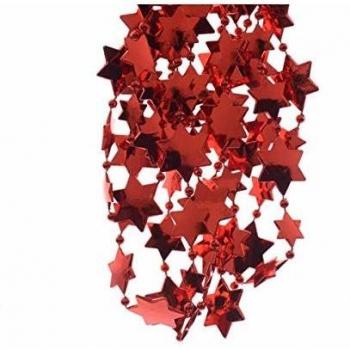 Eminza - Guirnalda de las estrellas y bolas de color rojo