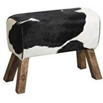 Taburete de cuero de vaca Aubry Gaspard