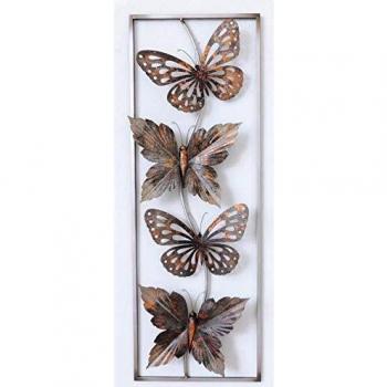 Homemania Lily - Decoración de pared multicolor de metal para salón, oficina, dormitorio, pared - Arte casa - Dimensiones del producto: 31,1 x 7,6 x 89,5 cm