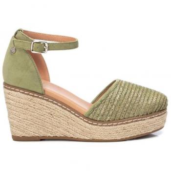 Sandalias de Cuña Xti Verde con Plataforma de Yute Antideslizante