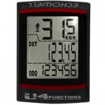 Ciclocomputador Echowell U4 Negro con Filo - 4 Funciones Esenciales para Ciclistas