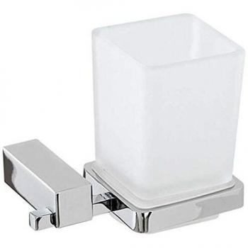 Porta Cepillo de Dientes Cromado Serie Única 9x12xh17 cm Accesorio de Baño
