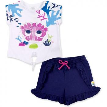 Conjunto de niña Tuc Tuc Ocean Wonders - camiseta anudada y short de punto con cordón ajustable