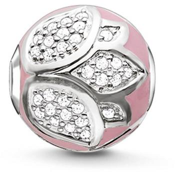 Thomas Sabo Pink Lotus Blossom Karma Bead, Women's 925 Sterling Silver, Fuchsia Enamel K0203-041-9