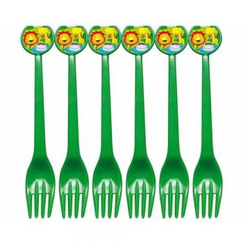 Atosa-Atosa-16817-tenedores Jungla 17cm 6 Unidades, Color Verde, Talla única