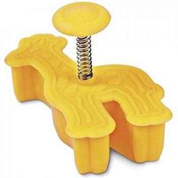 Staedter Jirafa Repujado Molde para Galletas con expulsor, Amarillo, 6 cm