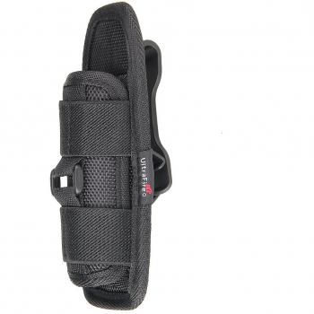 Funda de Linterna #402 con Clip para Cintura Cinturón de Nylon Negro ,360 grados giratorio.