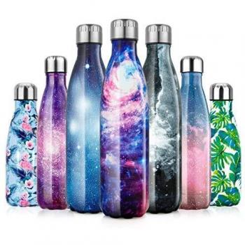 Botella de Agua Acero Inoxidable 350/500/750ml, Cantimplora Termo con Doble Aislamiento para 12 Horas de Bebida Caliente y 24 Horas de Bebida Fría, Sin bpa Botella Reutilizable para Niños Deporte