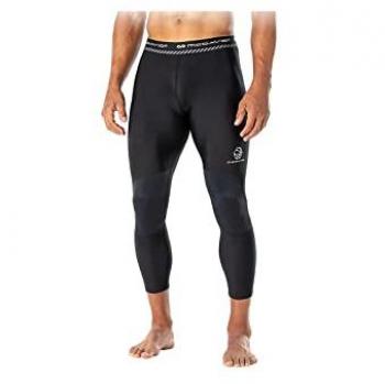McDavid Men's 3/4 Compression Leggings with Dual Layer Knee Support - Black